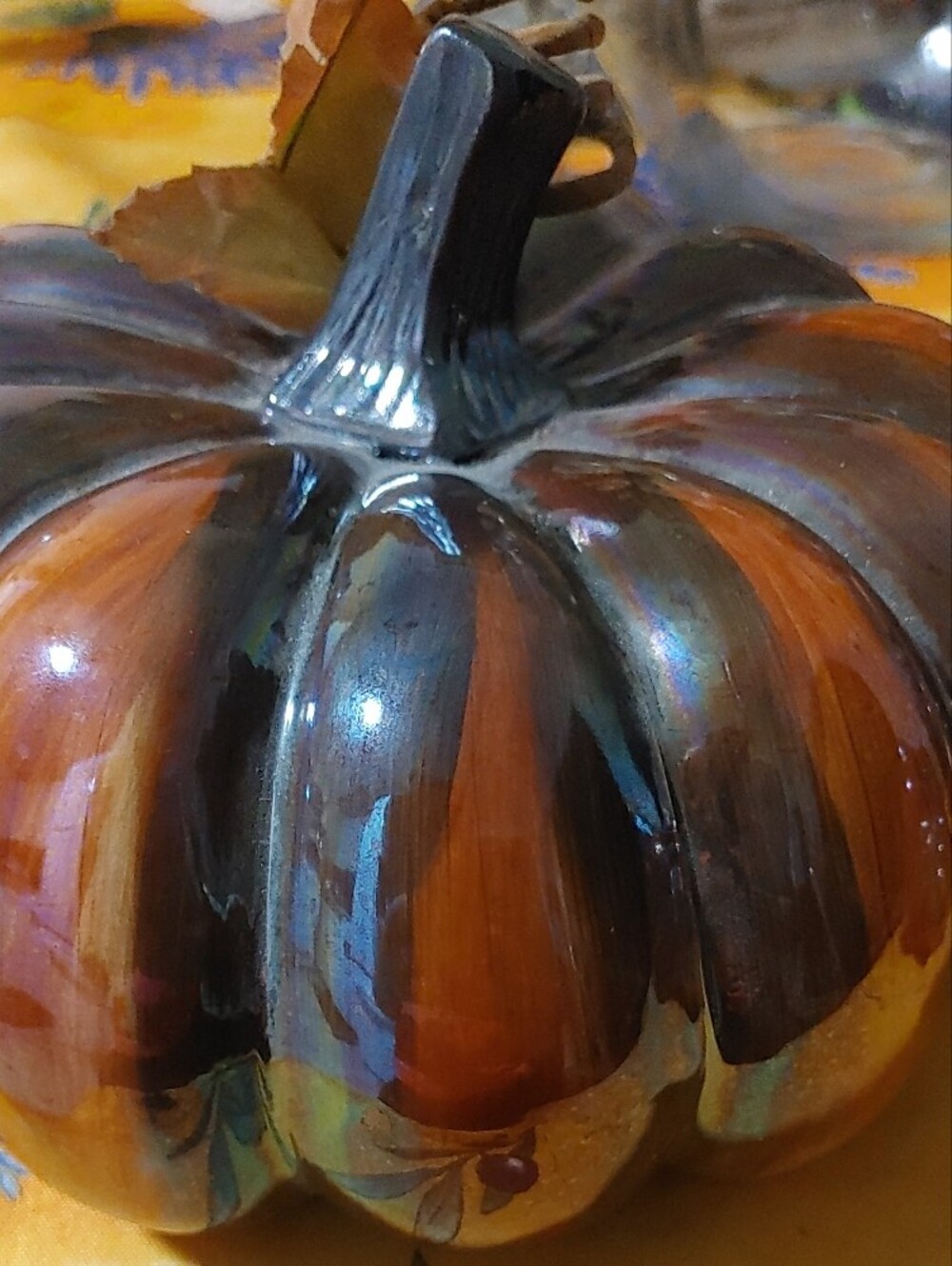 Ceramic Autumn Pumpkin Décor Set - Rust/Brown - Picture 9 of 9